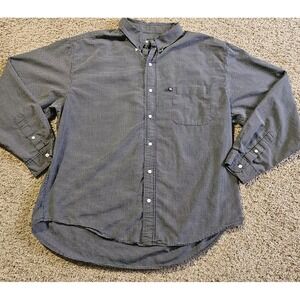 Ralph Lauren Short Mens XL 100% Cotton Stretch Plaid Long Sleeve Blue USA